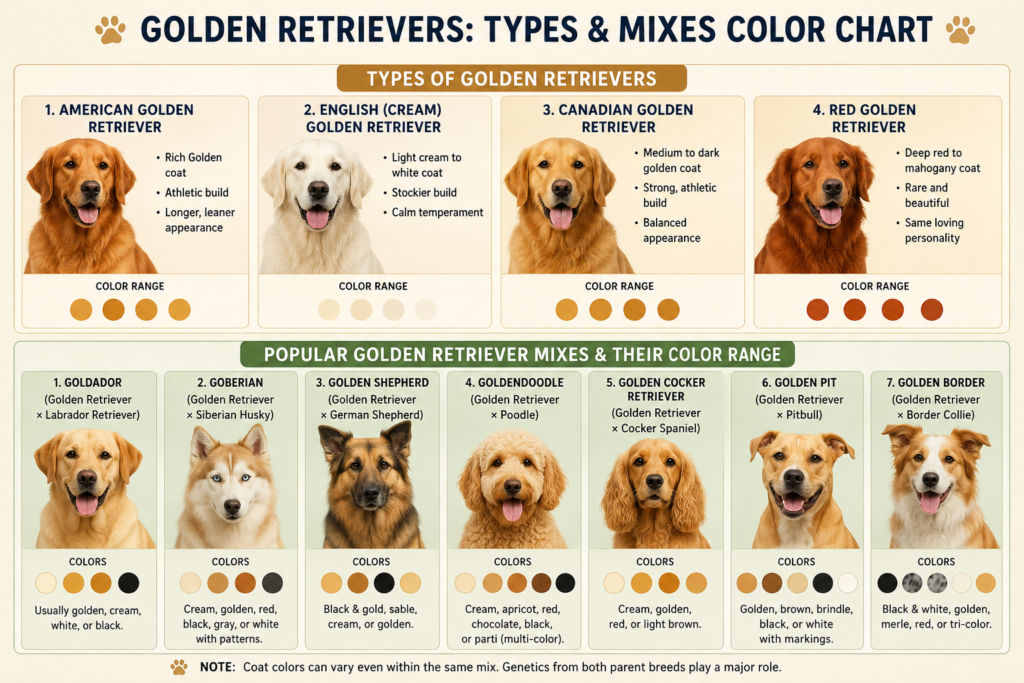 Golden Retriever Types and Mixes
