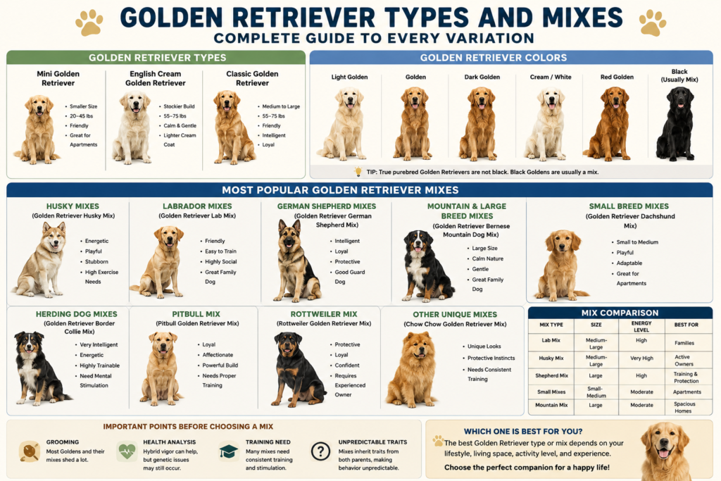 Golden Retriever Types and Mixes