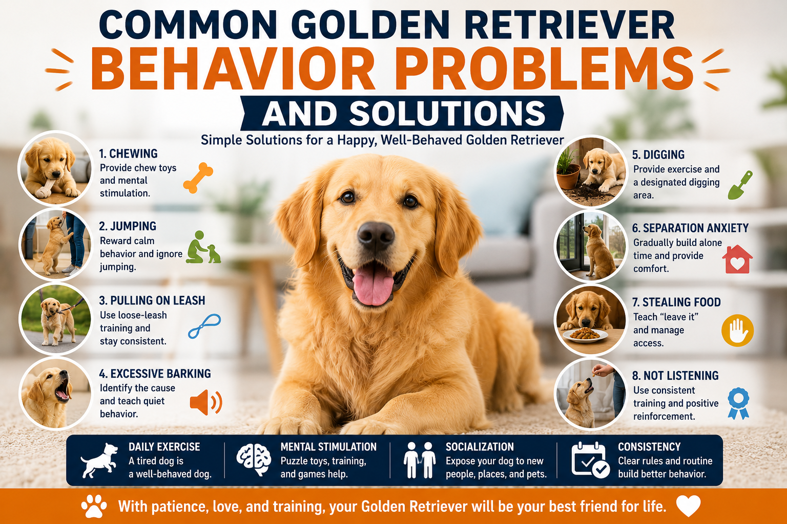 15 Common Golden Retriever Behavior Problems and Solutions: The Ultimate Guide